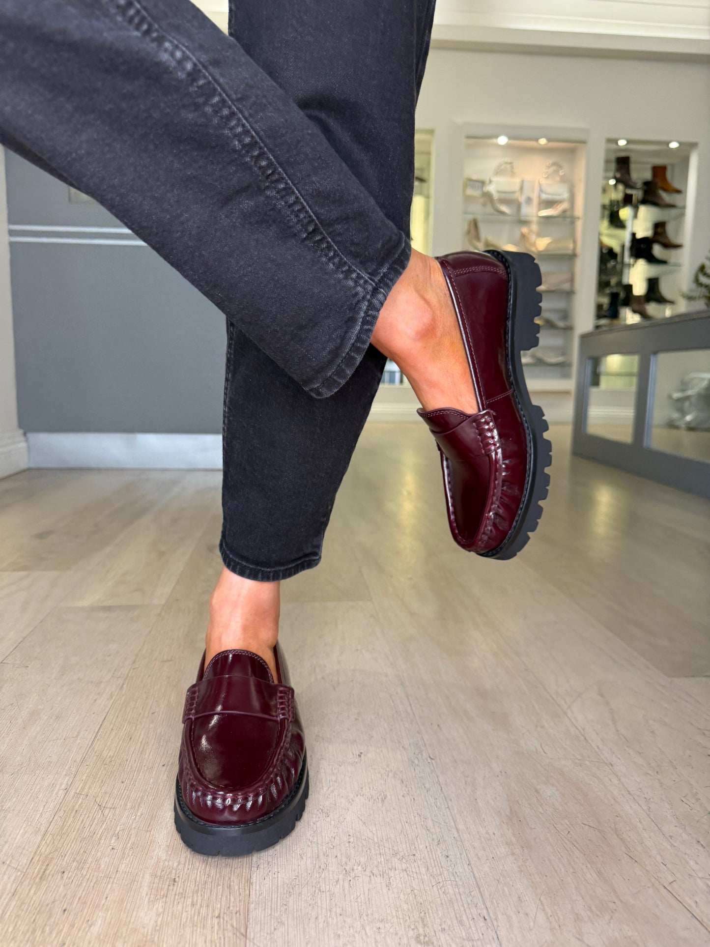 Unisa - Rich Wine Leather Slip On Loafer
