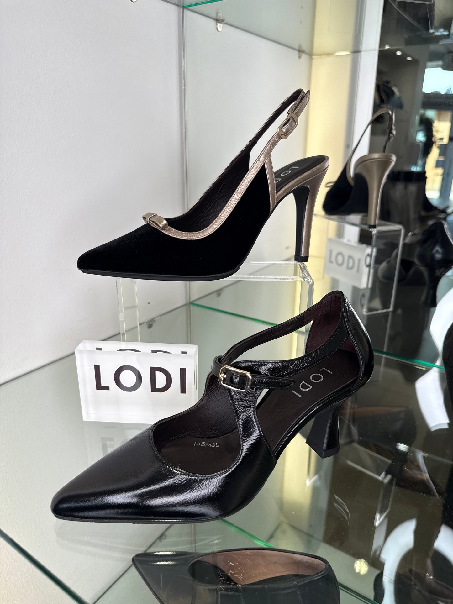 Lodi -Black Flexy Patent Mary Jane Style Shoe