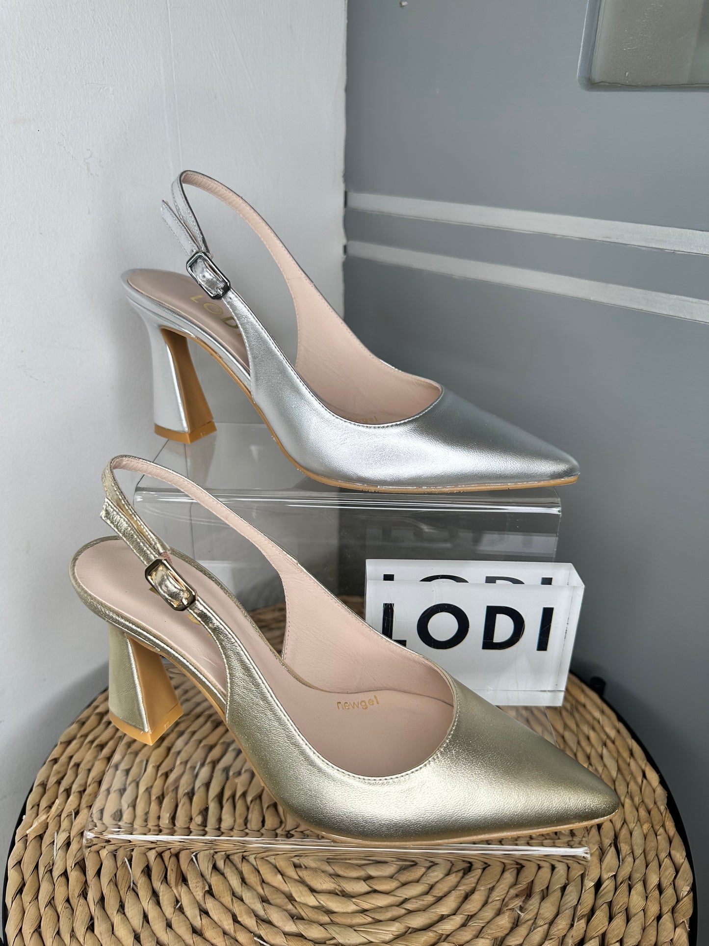 Lodi -Soft Metallic Gold Leather Pointy Toe Slingback Shoe