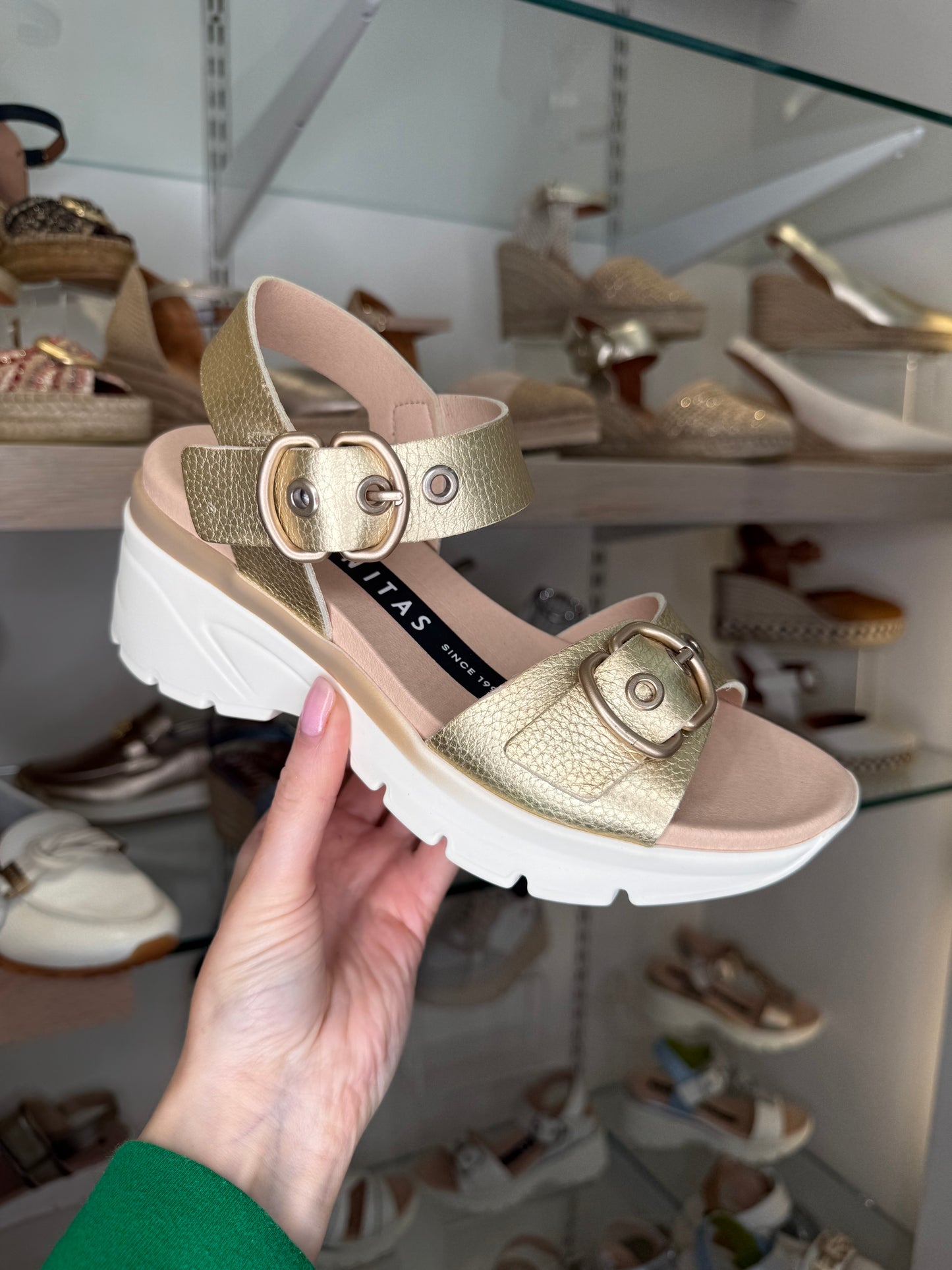 Hispanitas - Antique Gold Sporty Sole Sandal