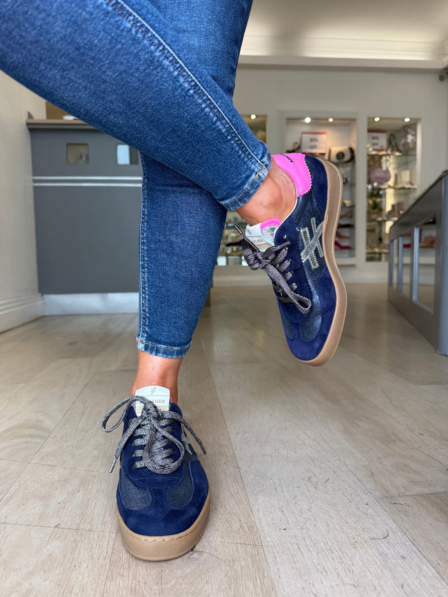 Another Trend - Dark Navy & Silver Trim Trainer