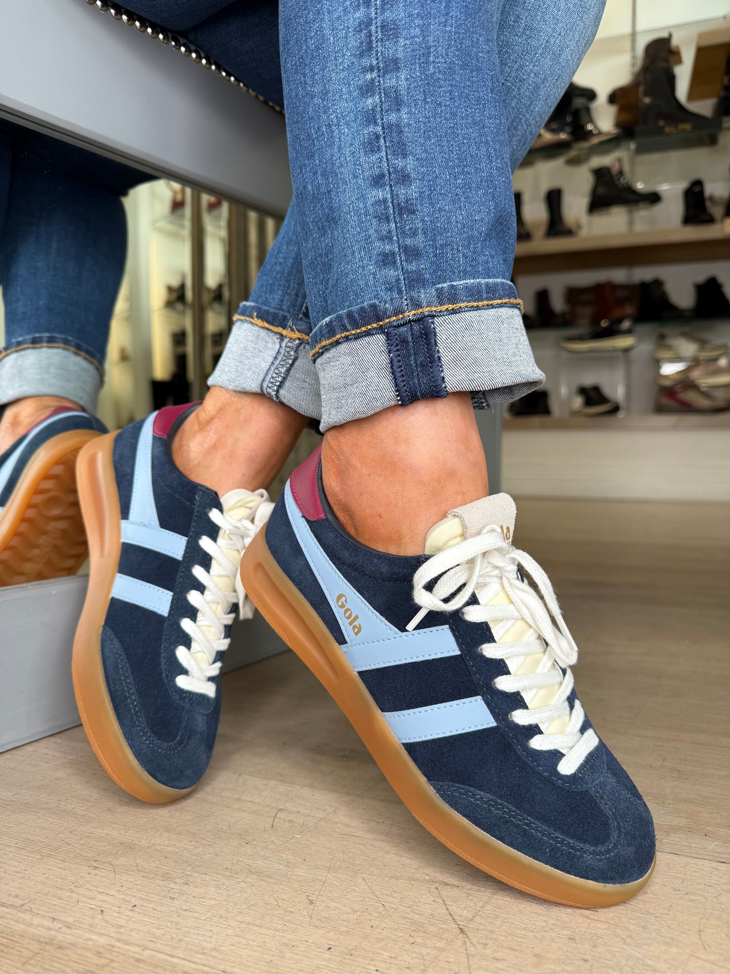Gola - Cyclone Navy Mix Gum Sole Trainer