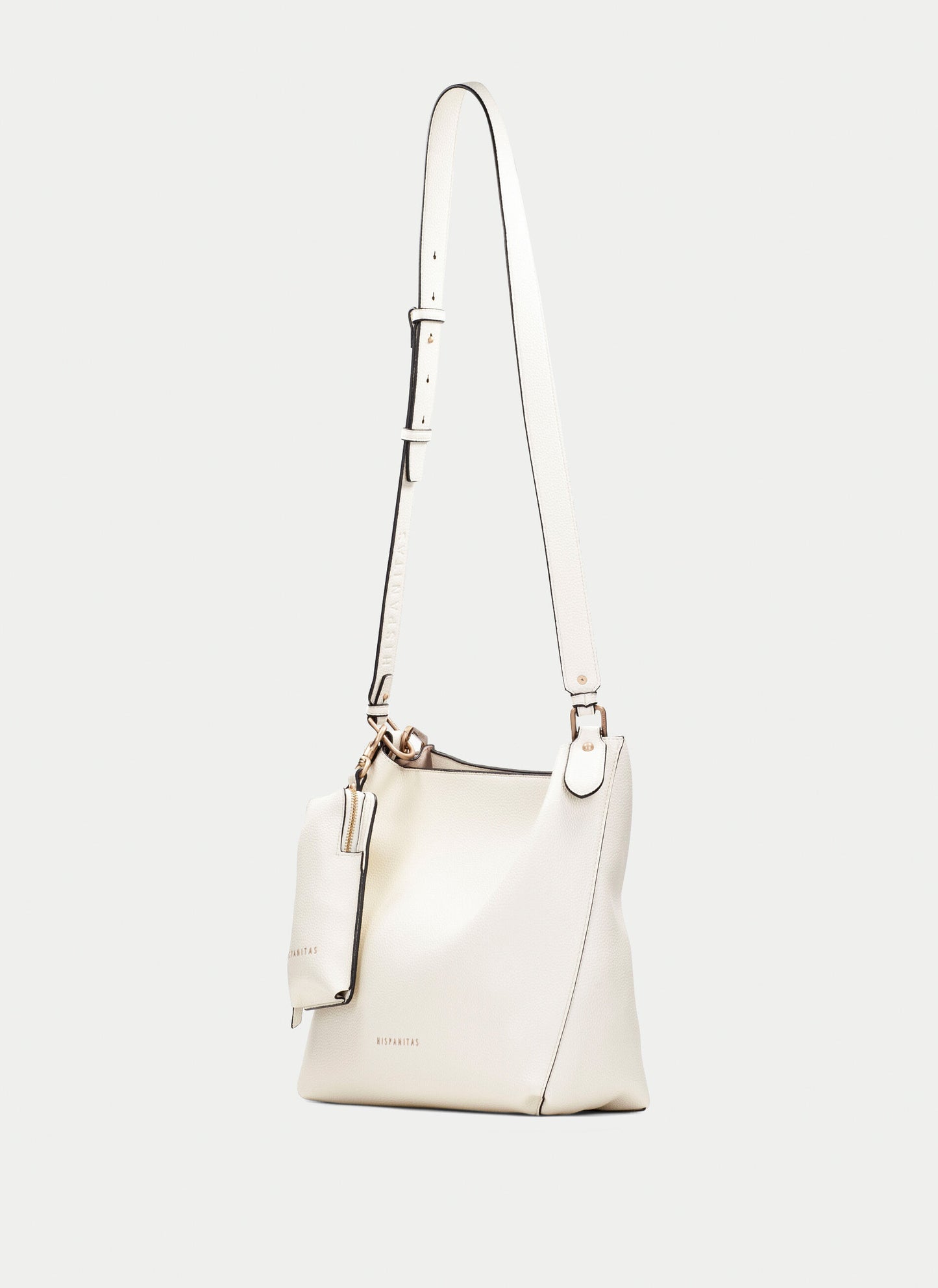 Hispanitas - Soft Cream Hobo Bag With Short Braded Strap And A Long Crossover Strap