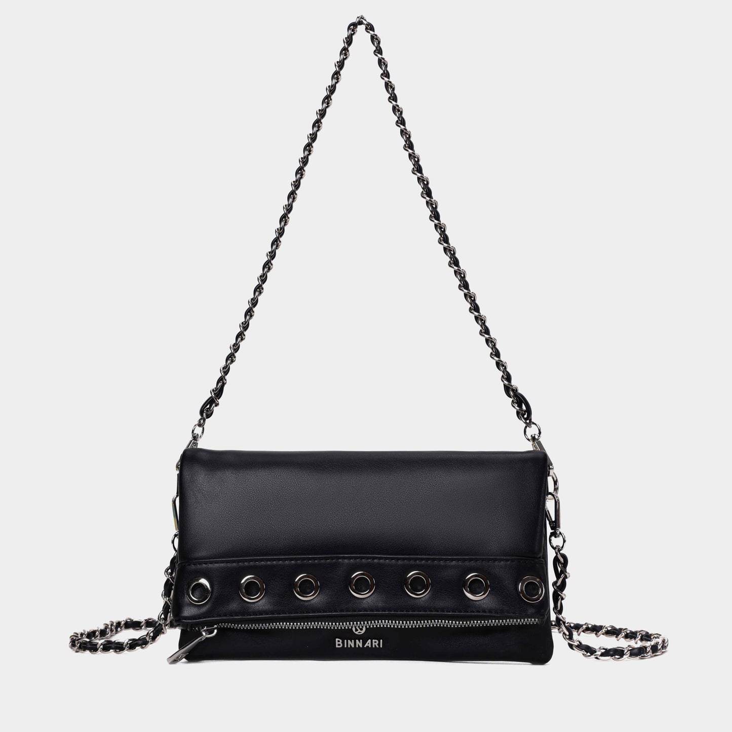 Binnari - Huelva Black Flap Shoulder & Crossover Bag