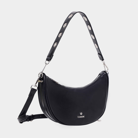 Binnari - Huelva Black Half Moon Shoulder Bag