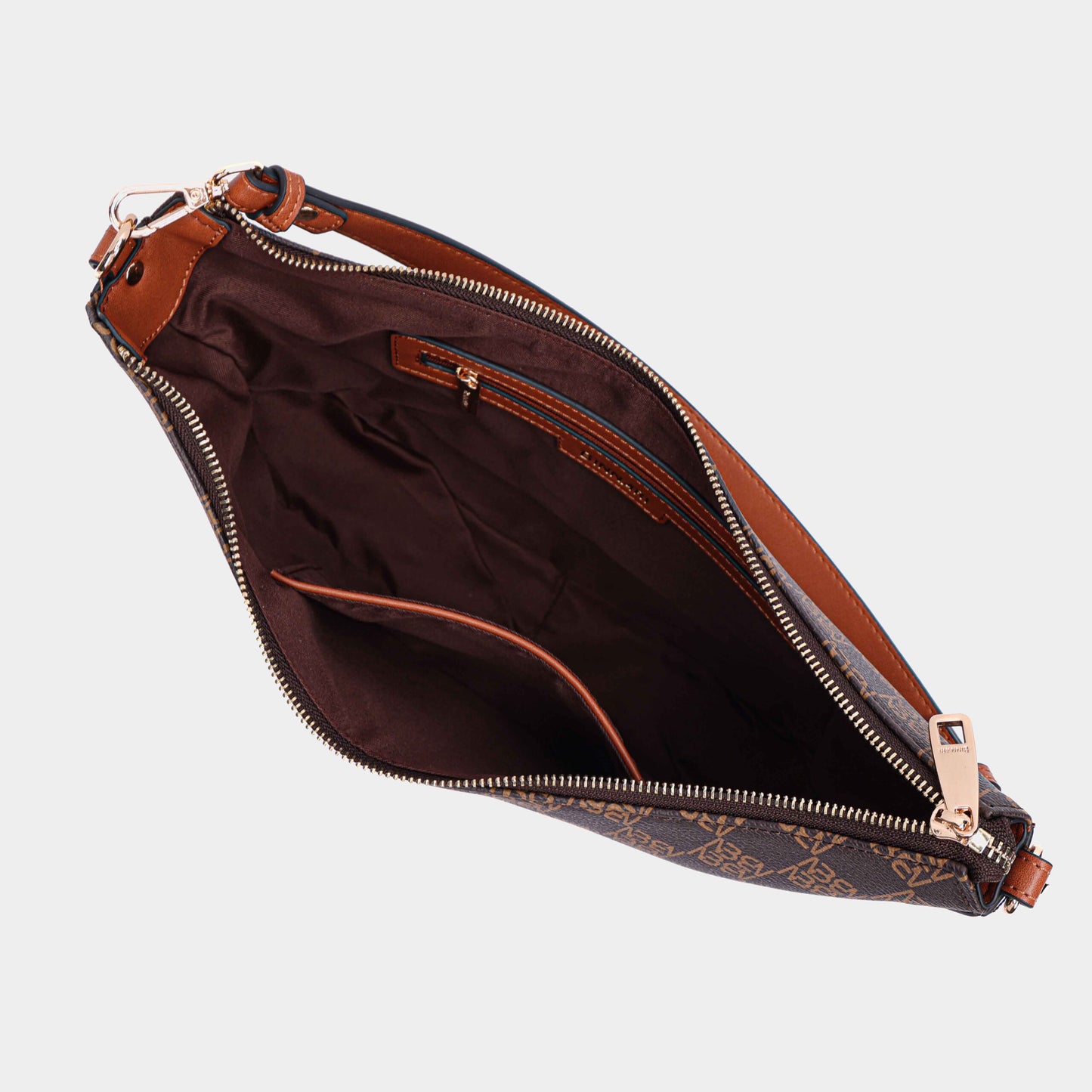 Binnari - Loja Half Moon Brown Mix Printed Shoulder/Crossover Bag