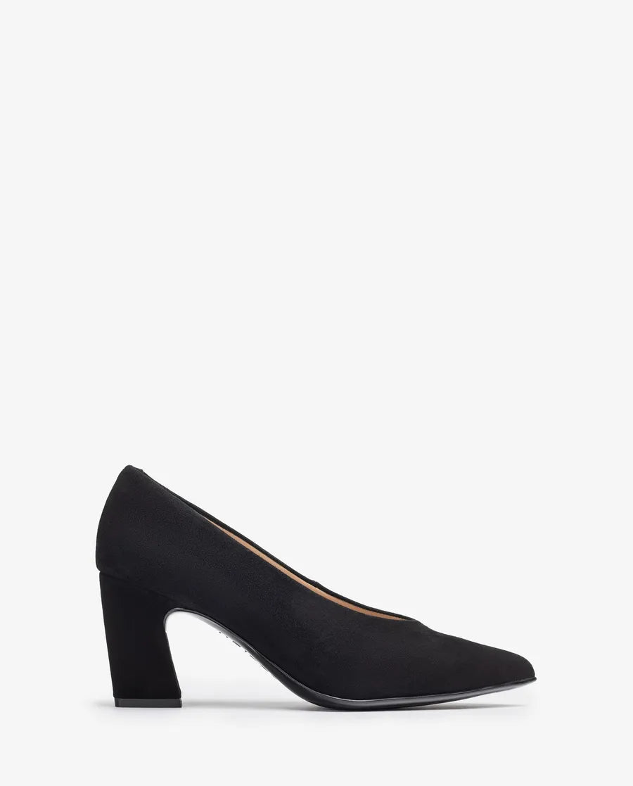 Unisa - Black Suede Block Heel Shoe