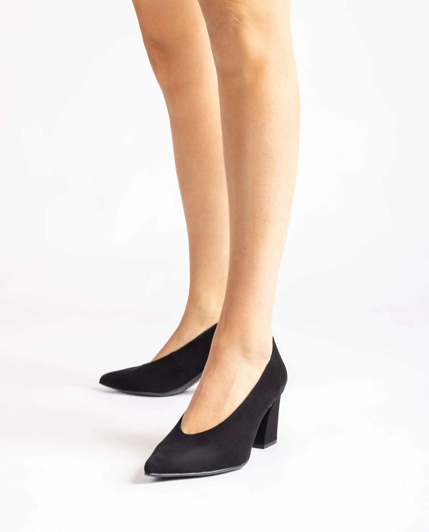 Unisa - Black Suede Block Heel Shoe