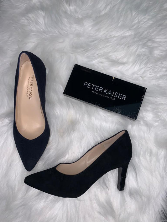 Peter Kaiser -Maike Classic Court Shoes in Black Suede
